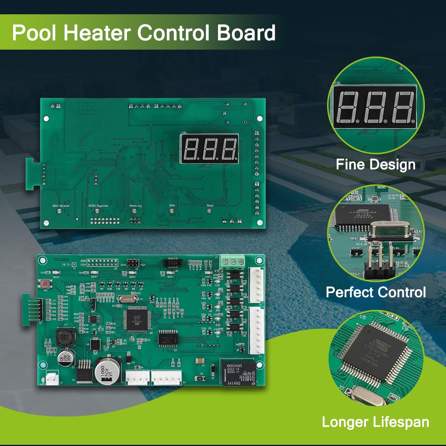 42002-0007S Control Board Kit Replacement with Switch Pad 472610Z Compatible with Pentair Mastertemp Sta-Rite Max-E-Therm Natural Gas Pentair NA and LP Series Pool/Spa Heater Replace# 461105