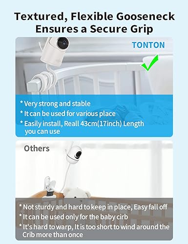 Miniatura 7 de Soporte universal para cámara para monitor de bebé para cuna compatible con Arlo, Owlet, Goodbaby y más con orificio roscado de 14, soporte