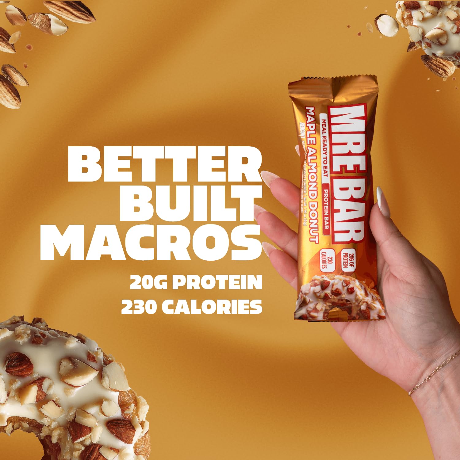 REDCON1 MRE Maple Almond Donut Protein Bars - 12 Count Snack Bars for Breakfast or Post-Workout — Amazon image 3