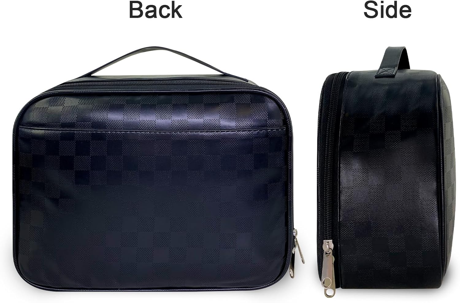 Mziart PU Leather Lunch Bag Lunch Box for Women Men, Reusable Lunch Tote Bags Meal Prep Containers Portable Leakproof Insulated Cooler Bag Food Handbags for Work Office Picnic Beach Travel (Black) - Image 5