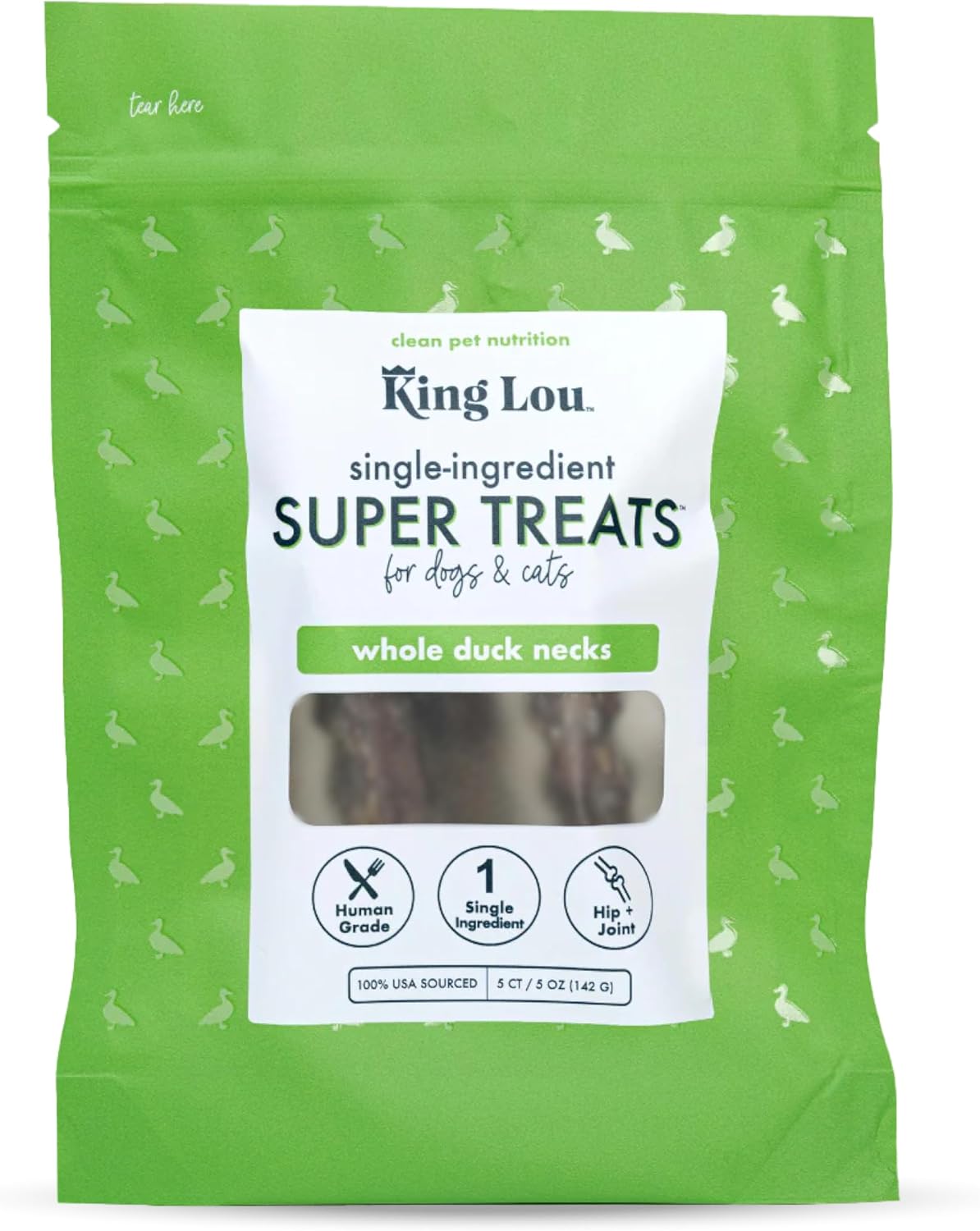 King Lou Pets – Entire Duck Necks for Canine and Cats – Single Ingredient Canine Deal with – Dehydrated Cat Treats – USA-Made Canine and Cat Treats – Helps Hip and Joint Well being – 5 Depend