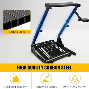 SEEVI Foldable Steering Wheel Stand, Height Adjustable Racing Wheel Stand, Wheel Stand Compatible with Logitech G25 G27 G29 G920, GT Racing Simulator Wheel Stand, Wheel Support and Pedal not Included