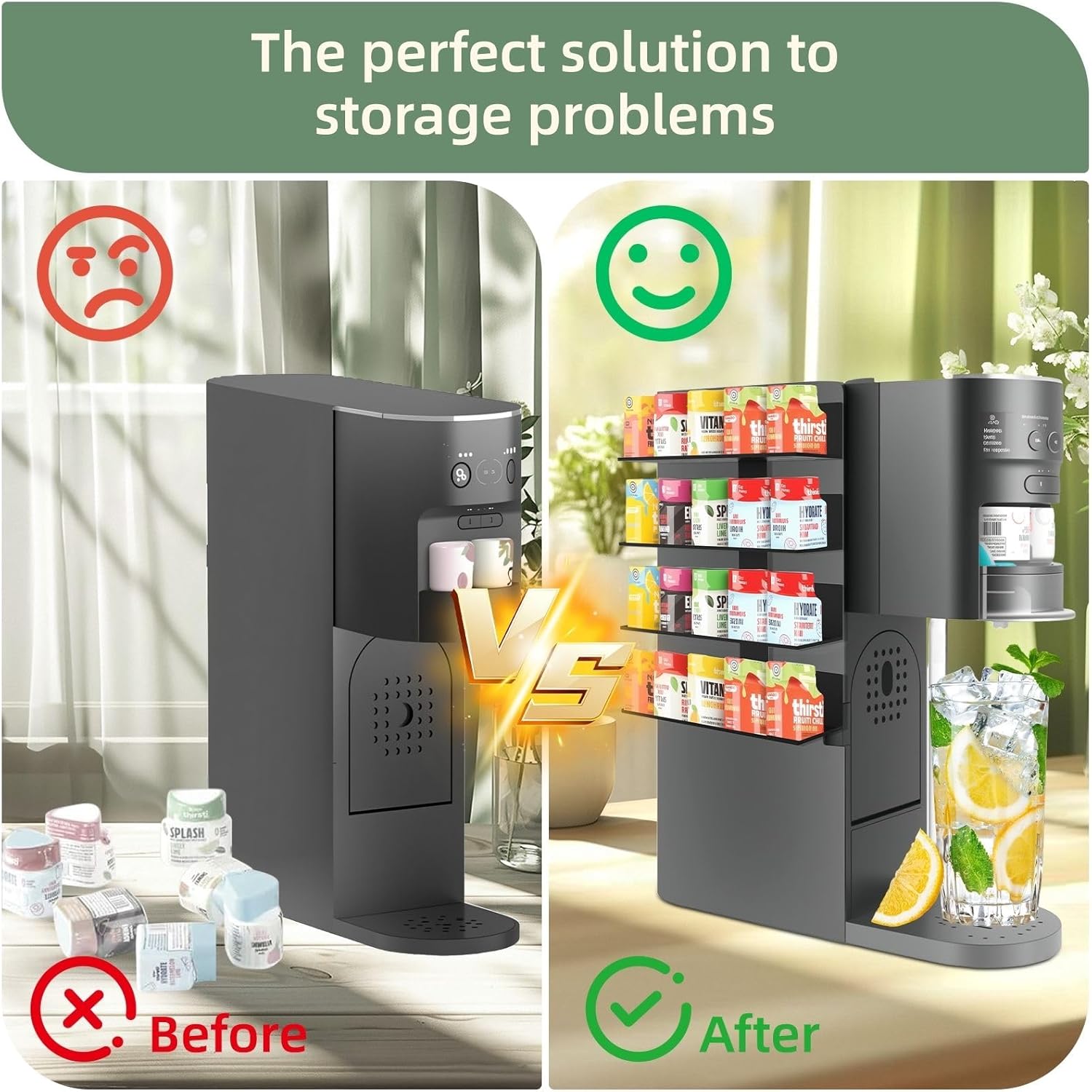 Flavor Pods Holder for Ninja Thirsti WC1001 Soda Maker, 20-Capacity Storage Rack for Ninja thirsty flavor pods, Compact & Durable Shelf for Ninja Thirsties Drink System Soda Machine (Shelf Only) - Image 5