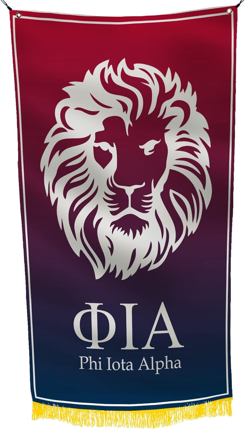 Phi Iota Alpha Fraternity Greek Life Licensed Flag 3x5 Feet Flag Banner Wall Decor Outdoor Indoor Decoration Brass Grommets Double Stitch (Phi Iota Alpha 3)