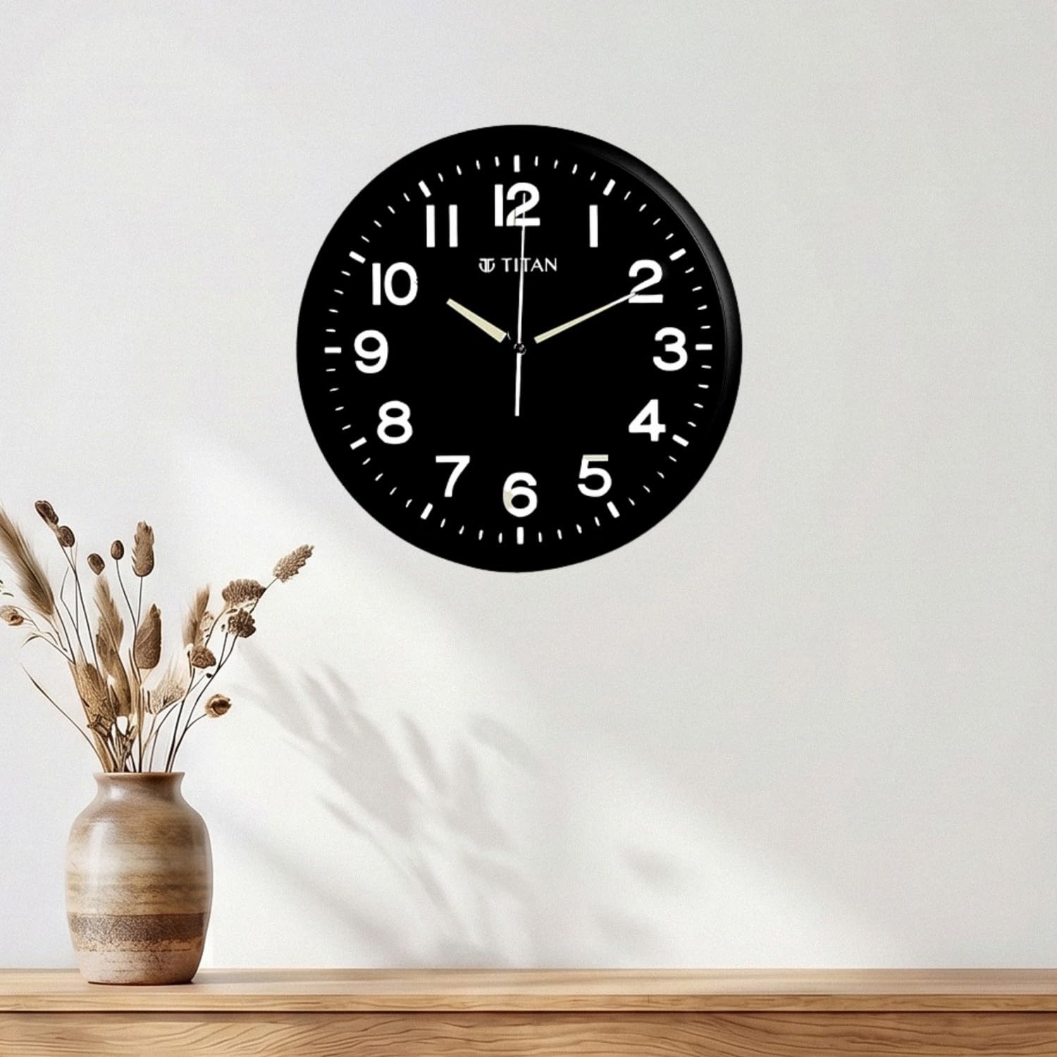 Titan Lume Wall Clock with Luminous Dial & Hands, Silent Sweep, Model W0012PA02 | 32 cm x 32 cm x 4.2 cm-image-3