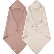 lulumoon Baby Towel with Hood Muslin Cotton 76 x 76 cm Pack of 2