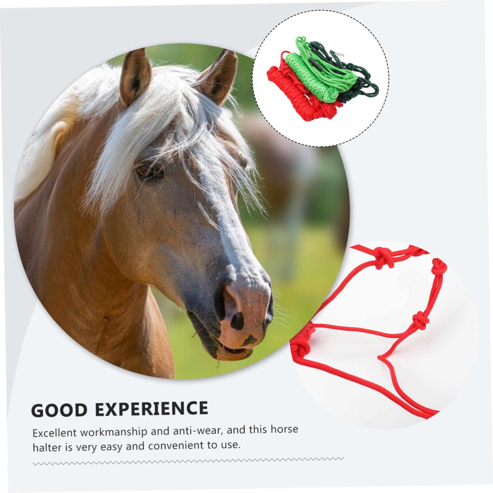 TOYANDONA Cabestro de Cuerda para Caballos, Resistente al Desgaste y Cómodo, Adecuado para Entrenamiento y Eventos Ecuestres