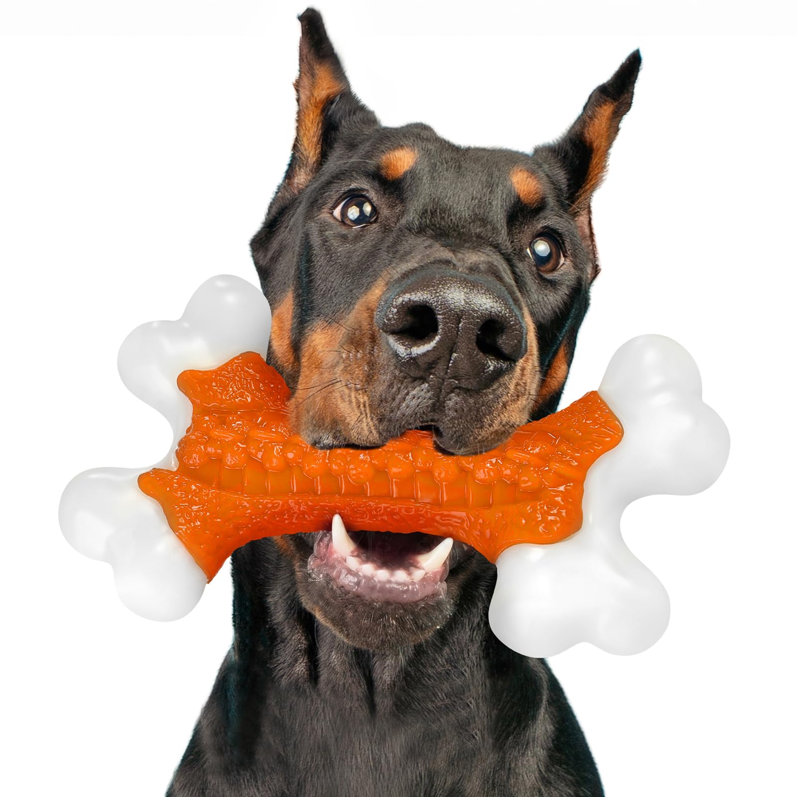 Jouet à mâcher pour chien Kseroo os en nylon résistant au goût beurre d'arachide