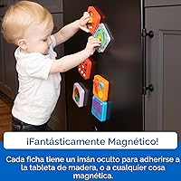 Vista 4 de Fat Brain Toys PlayTab Essentials, tablero modular de actividades sensoriales, tablero de actividades para niños pequeños y bebés a partir de 12