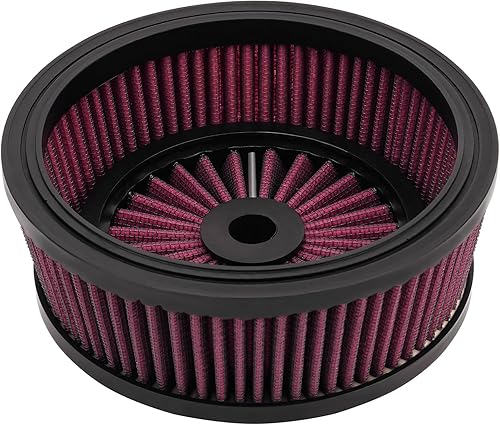 Miniatura 3 de AHL Elemento de filtro de aire rojo para motocicleta compatible con Harley Touring Street Road Glide Road King Softail Dyna FXDLS FXR