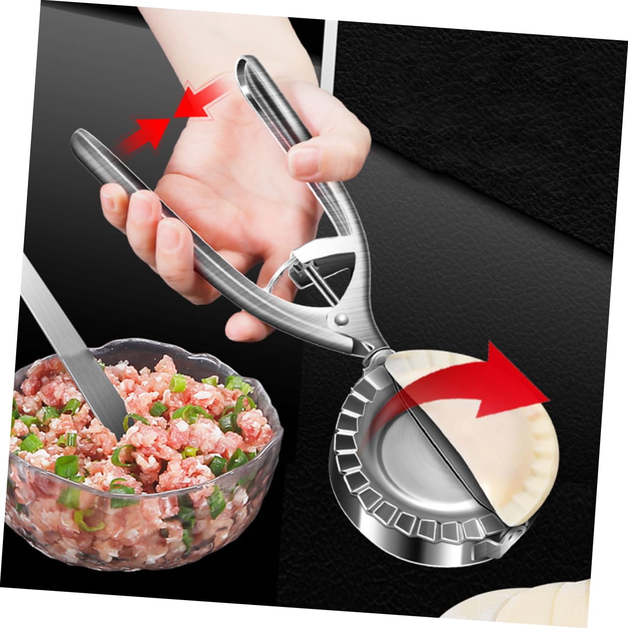 SOLUSTRE Manual Dumpling Maker Press Dumpling Maker Stainless Steel Mould Quick Kitchen Tool