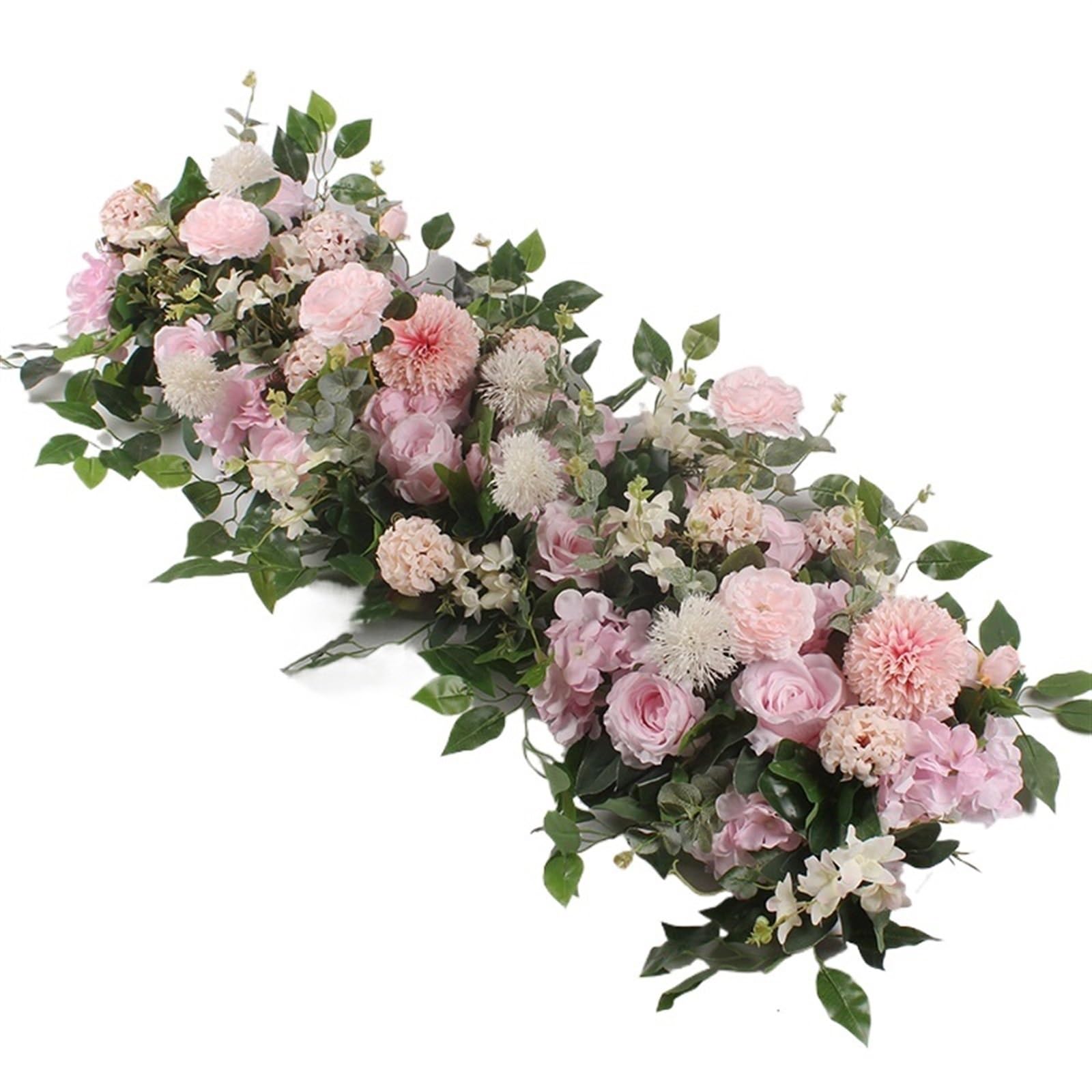 EKalgretrA Flower Arch 50/100cm Artificial Flowers Wall Wedding Decoration Rose Flower Peonies Row Decor Arch Backdrop(E,100CM)