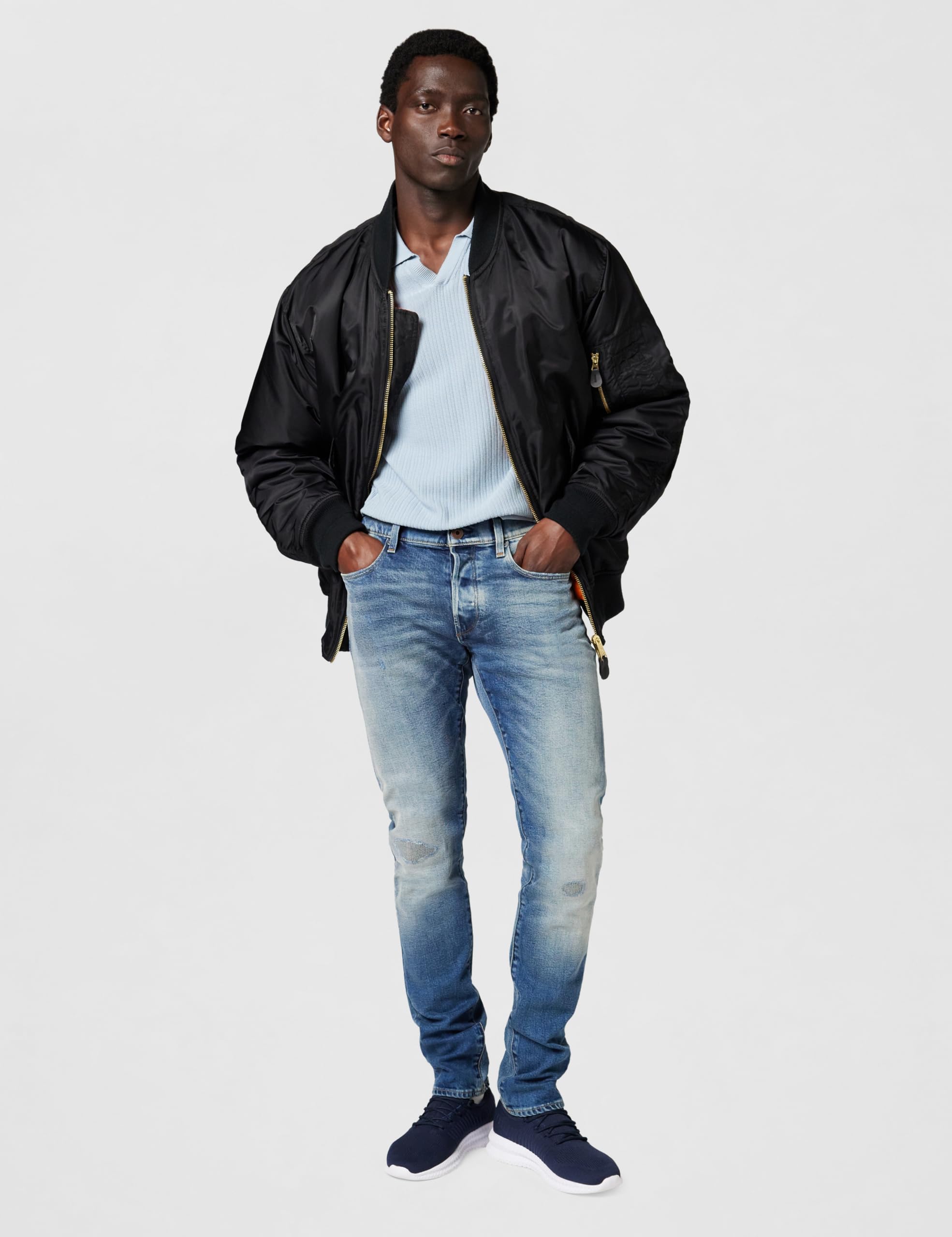 G-STAR Jeans 3301 Slim para Hombre, Multicolor (faded new moon restored 51001-C052-H443), 29W / 34L