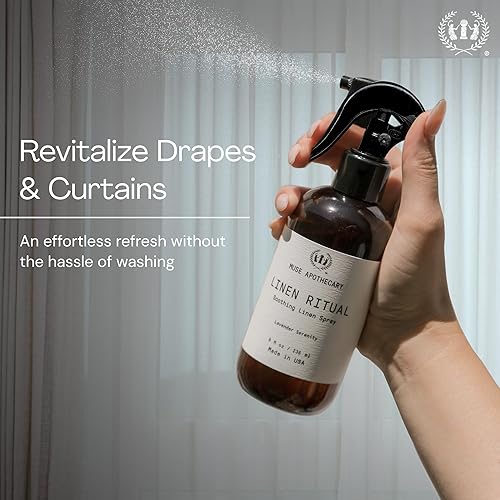 Miniatura 4 de Muse Apothecary Linen Ritual - Spray de lino aromático, calmante y relajante para ropa de cama, ropa de cama y ambientador en aerosol de tela