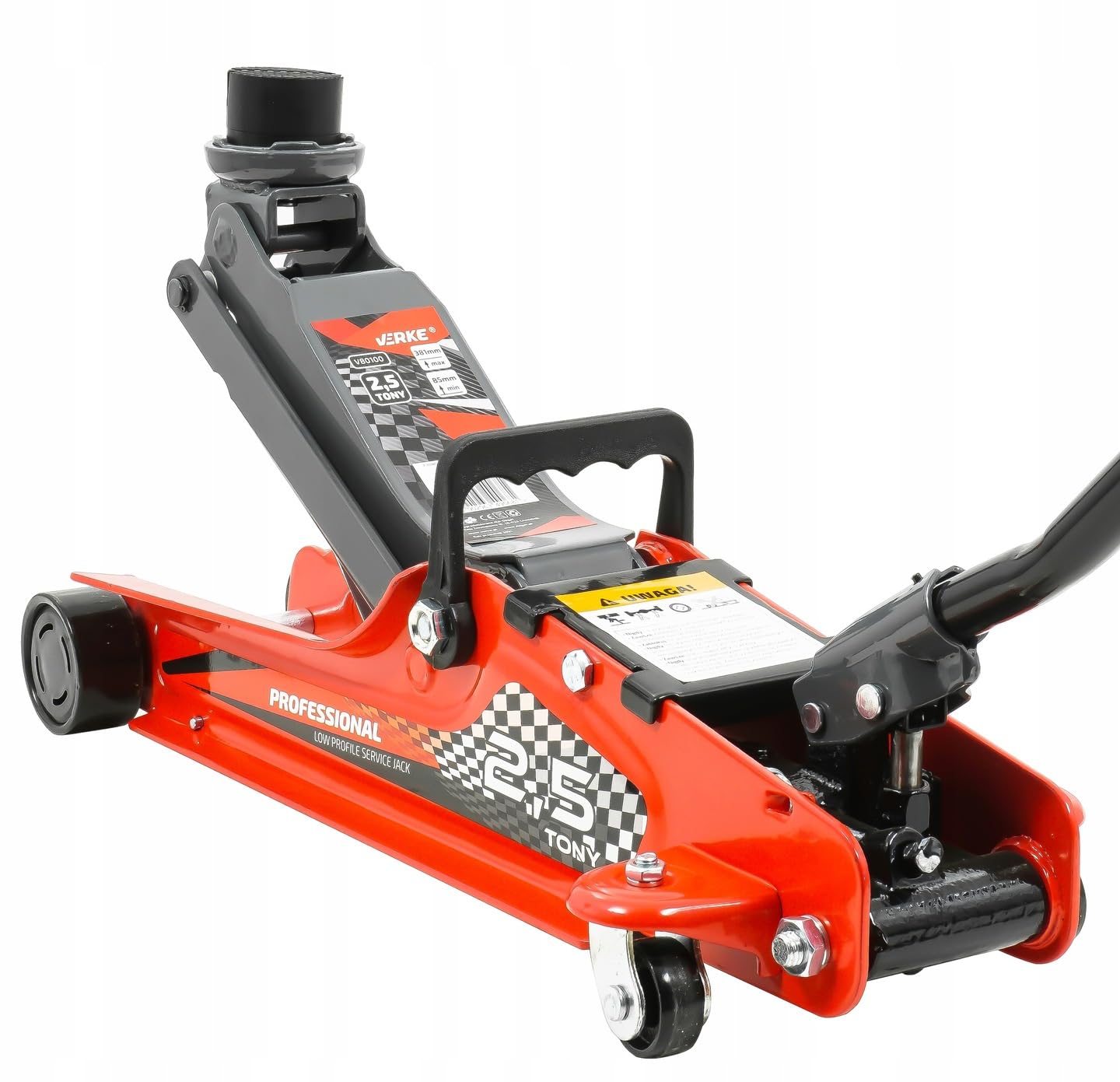 Cric Idraulico 2,5 Tonnellate Cric 2,5T Per Auto Basso Profilo Altezza di Sollevamento 85-381 mm
