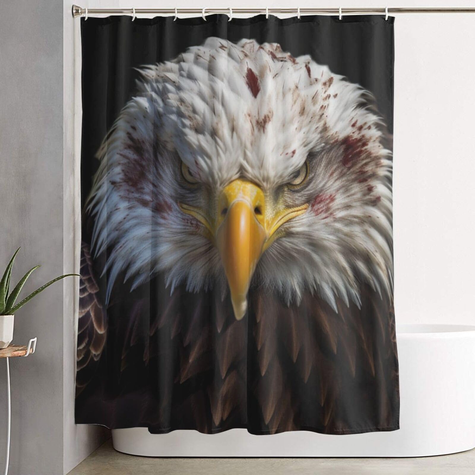 Rideau de bain aigle et drapeau usa pour une décoration de douche style rustique et chaleureux