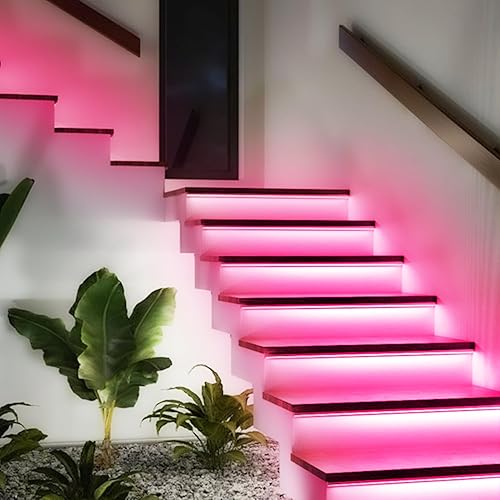 Miniatura 6 de Tira de luces LED de neón rosa, 16.4 pies, 12 V, flexible, impermeable, de silicona, para dormitorio, cocina, fiesta, festival, decoración interior