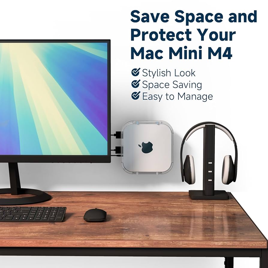 CsCzLuzION クリアータイプ デスク下マウント　Mac mini M4 Amazon.com: CaSZLUTION Clear Acrylic Wall/Under Desk Mount
