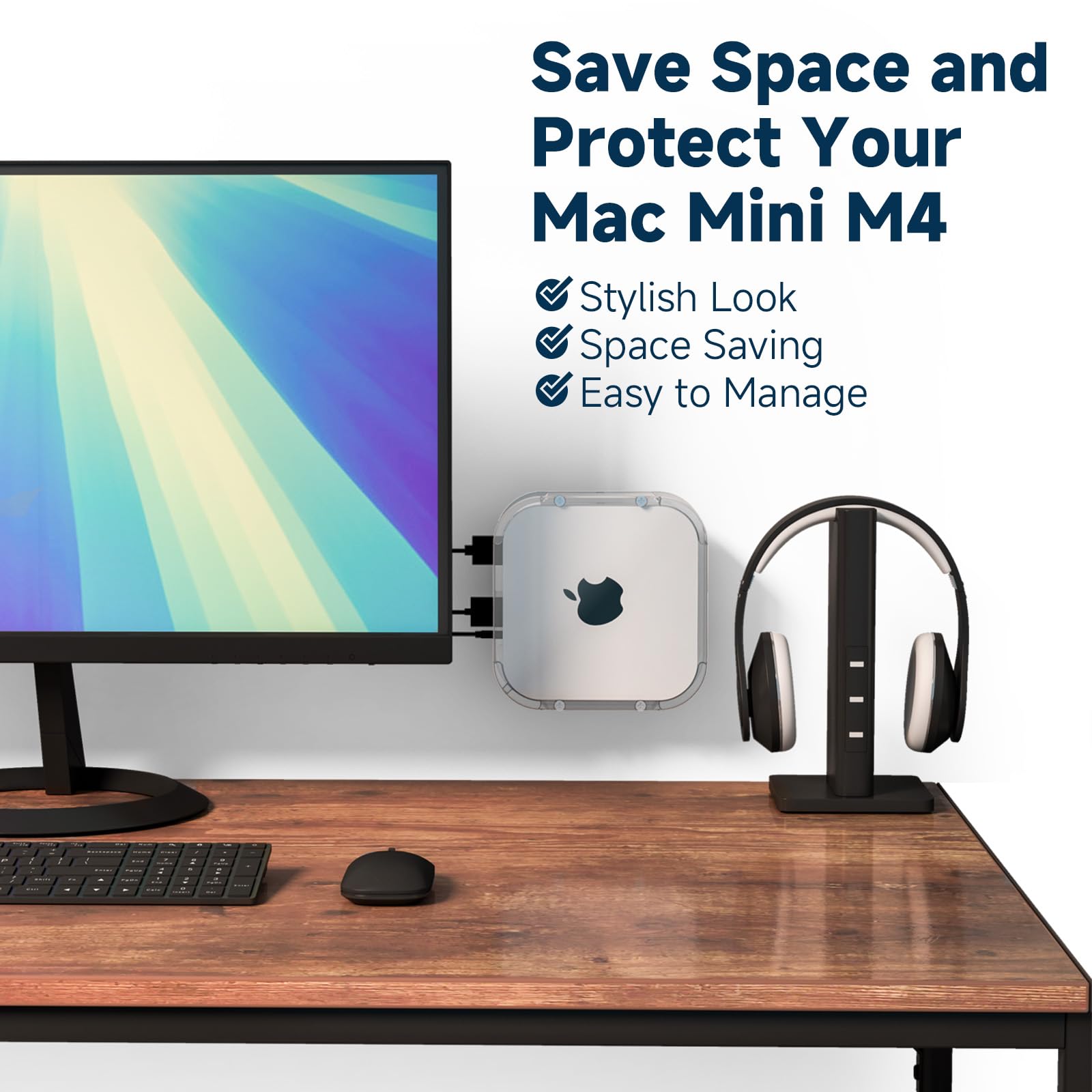 CsCzLuzION クリアータイプ デスク下マウント　Mac mini M4 Amazon.co.jp: CaSZLUTION クリアアクリル壁/デスク下マウント