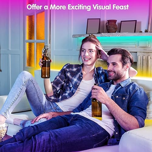 Miniatura 2 de Luces LED de 50 pies, tira de luces inteligentes con control de aplicación y sincronización con música, luces LED RGB que cambian