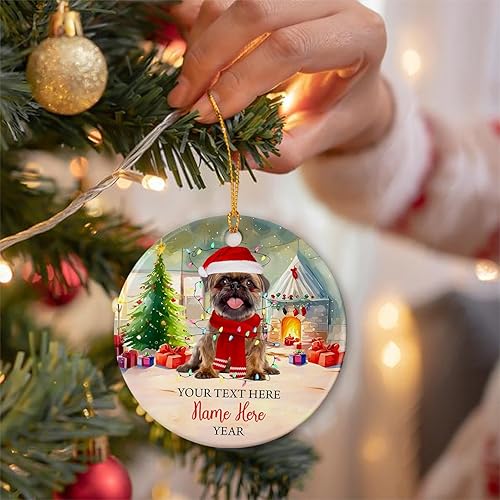 Vista 28 de Rottweiler - Adorno de cerámica personalizado para perro de Papá Noel, nombre y texto personalizados para mascotas, feliz para los amantes