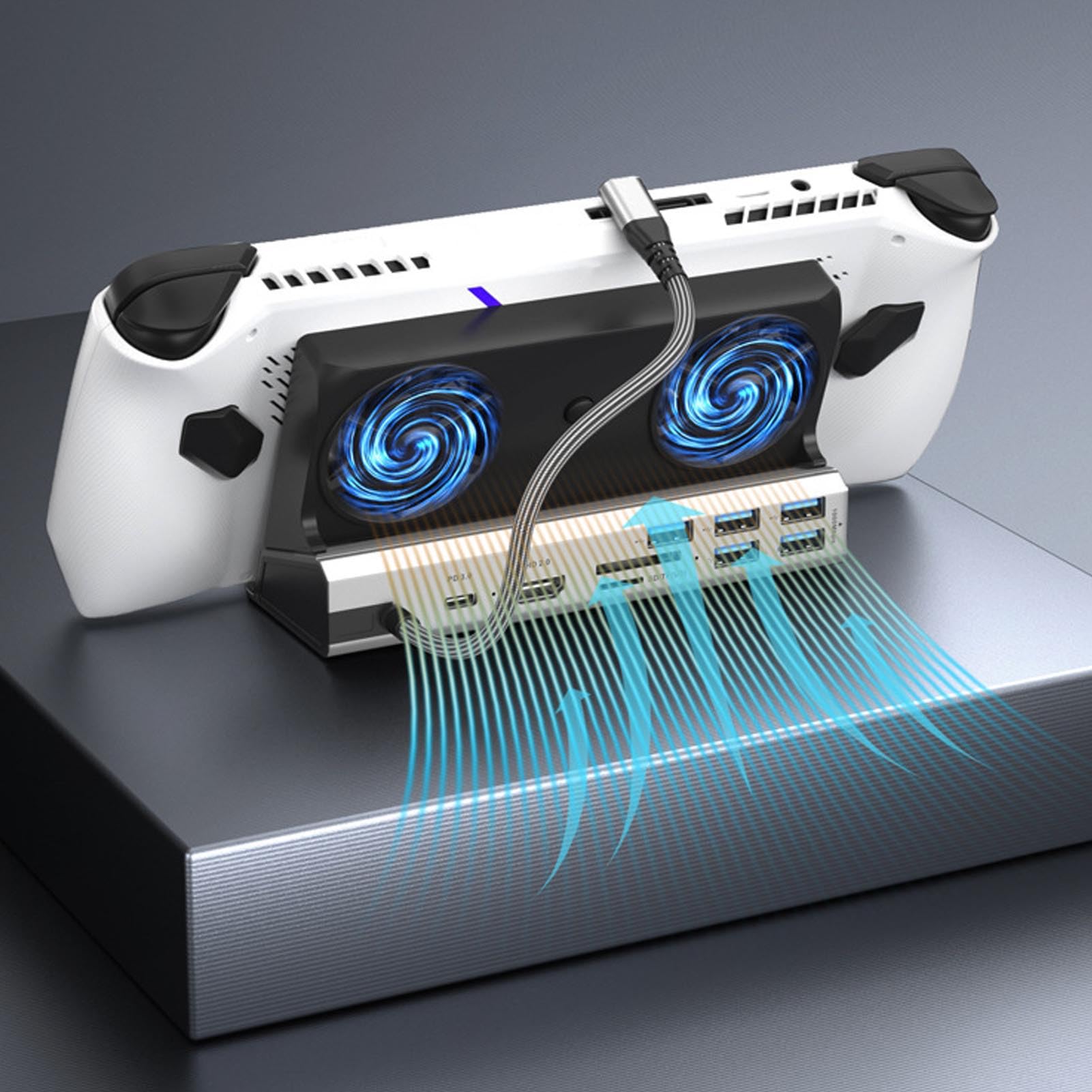 Zunate Estación de Acoplamiento para Consola de Juegos, Ventilador de Refrigeración Doble Profesional 4K, Base de Carga PD para 2 OLED, Legion Go S 10 en 1