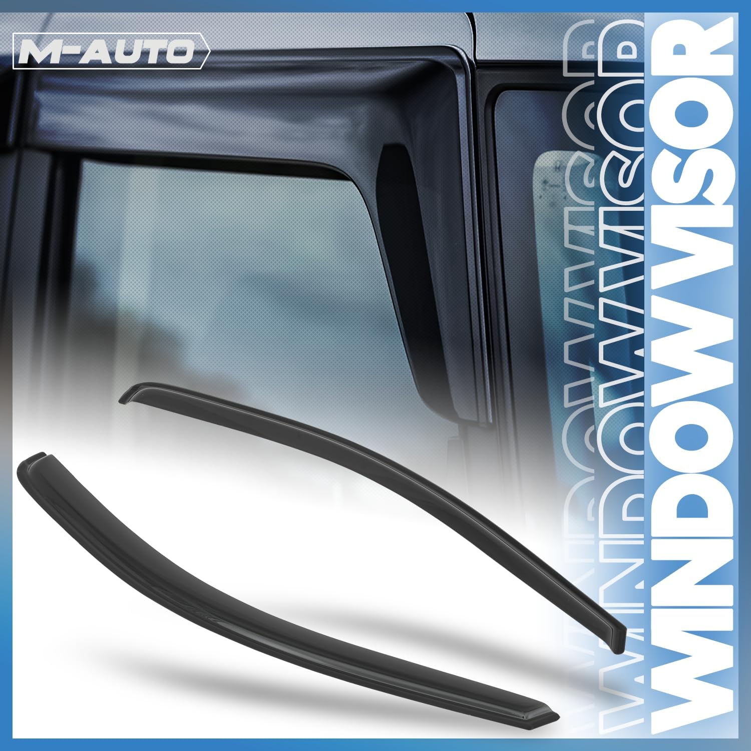 M-AUTO Outside Mount Window Visors Compatible with 04-07 Ford Freestar, 04-07 Mercury Monterey, 95-03 Ford Windstar, Tape-On, 2 PCs