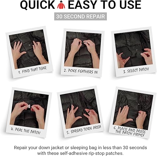 Miniatura 3 de PRO FIX Parches de reparación de chaqueta de plumón (autoadhesivo) (gris oscuro)