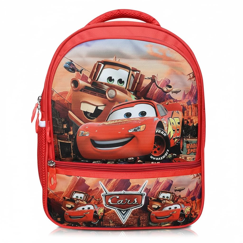 Cartoon Printed School Bag for Boys and Girls | Waterproof Backpack Bag for Travelling Sports | Kids Bag Ideal for UKG Nursery 1st Class | School Bags for 5 7 Years 15 Inches