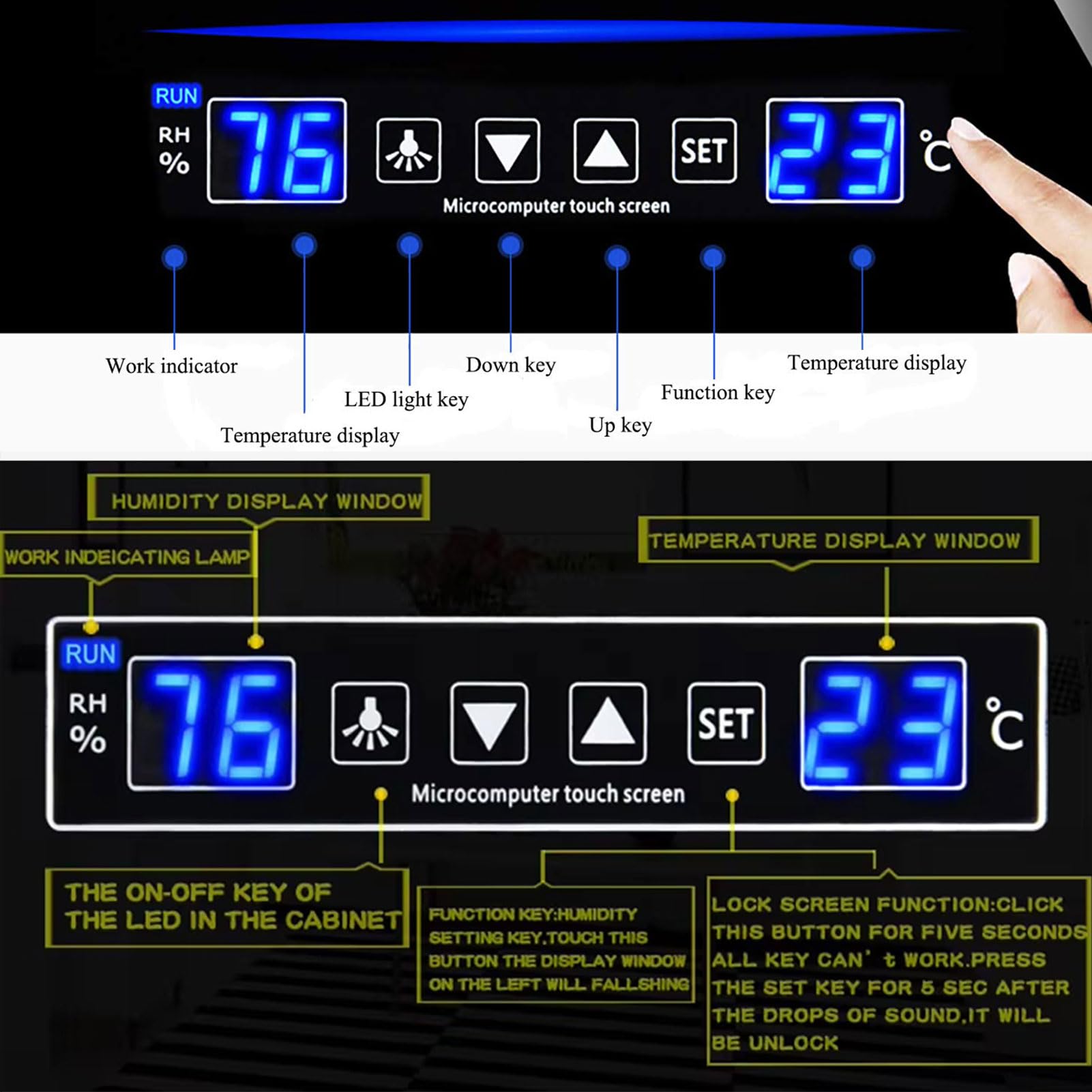 Deumidificazione Dry Cabinet per obiettivo fotocamera e attrezzature fotografiche, scatola elettronica a prova di umidità con display digitale LED
