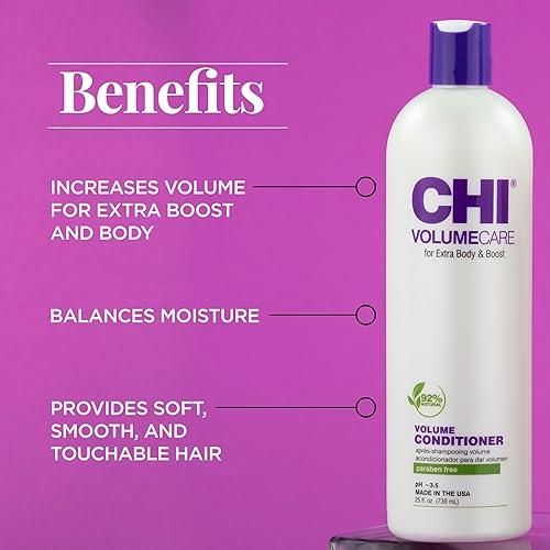 Miniatura 2 de CHI VolumeCare - Acondicionador voluminizador de 25 onzas líquidas, aumenta el volumen en cabello fino, fino o plano para mayor cuerpo y refuerzo