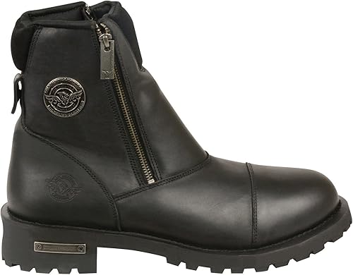 Miniatura 5 de Milwaukee Leather Bota con cremallera de doble cara súper limpia para hombre, punta redonda, color negro 9, Negro -