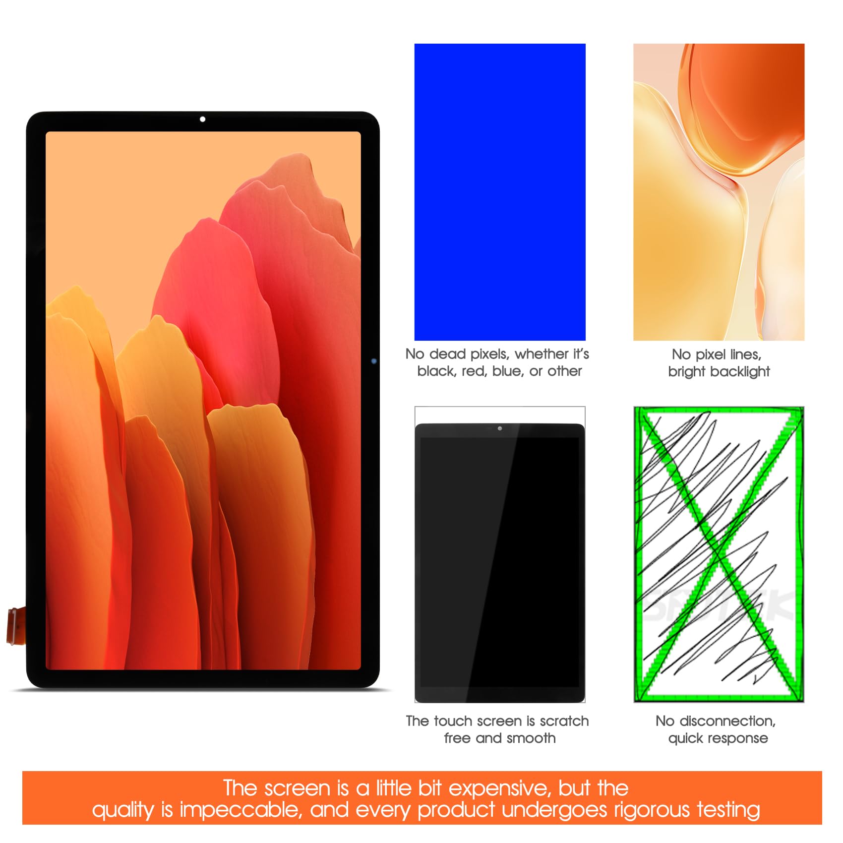 LCD Display für Samsung Galaxy Tab S6 Lite SM-P610 SM-P615 Bildschirm Ersatz für Samsung Tab S6 Lite SM-P610 LCD Screen Digitizer Glasplatte Komplett Assembly mit Reparaturteil, Schwarz 10,4 Zoll