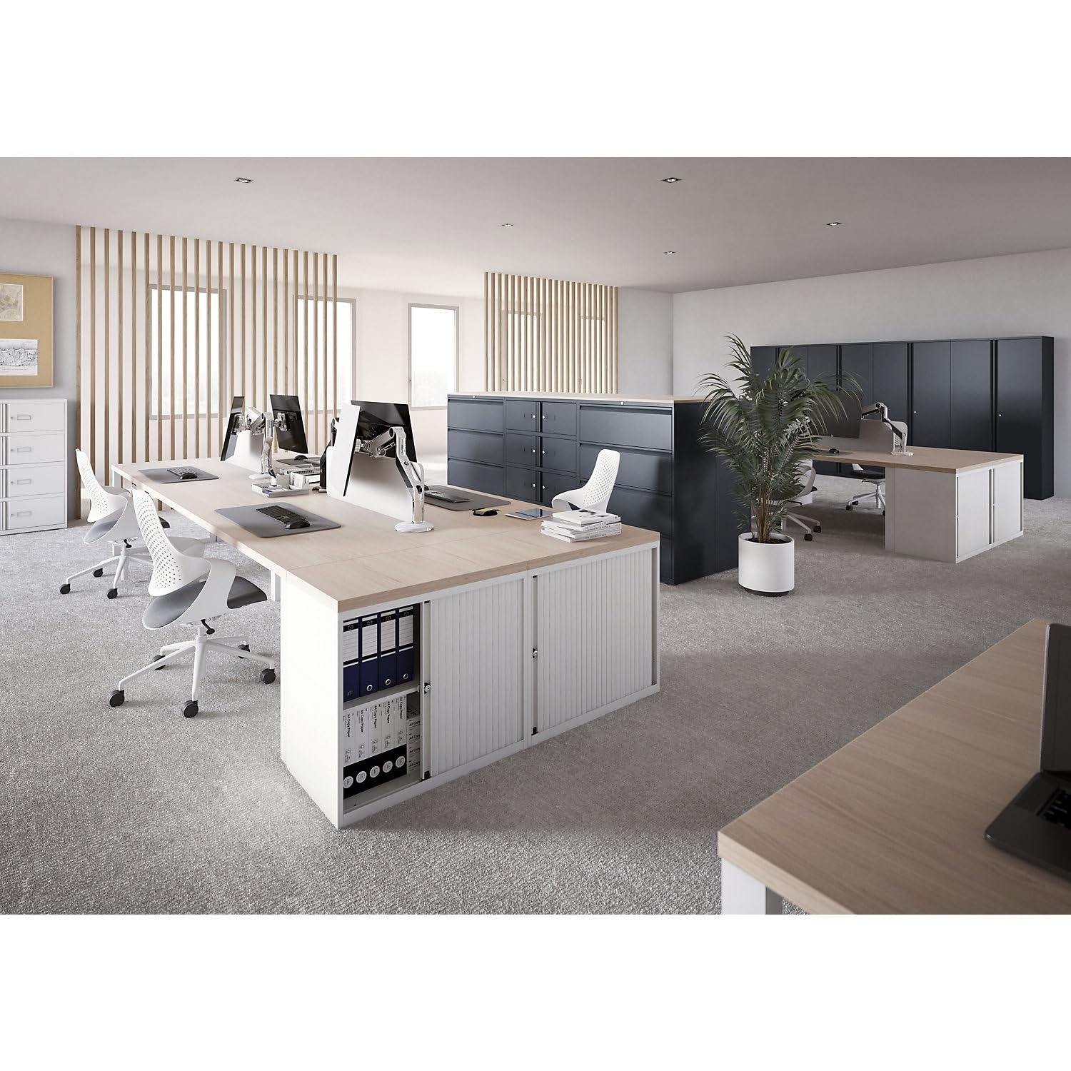 BISLEY Hängeregistraturschrank Essentials, 2 Hängeregistratur H 304 mm, Metall, 696 Verkehrsweiß, 47 x 80 x 70 cm