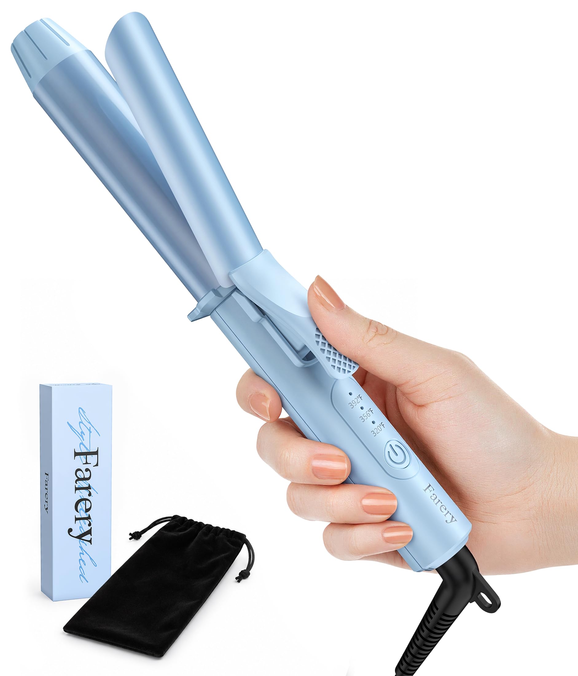 Photo 1 of FARERY Mini Curling Iron 1 Inch, Blue