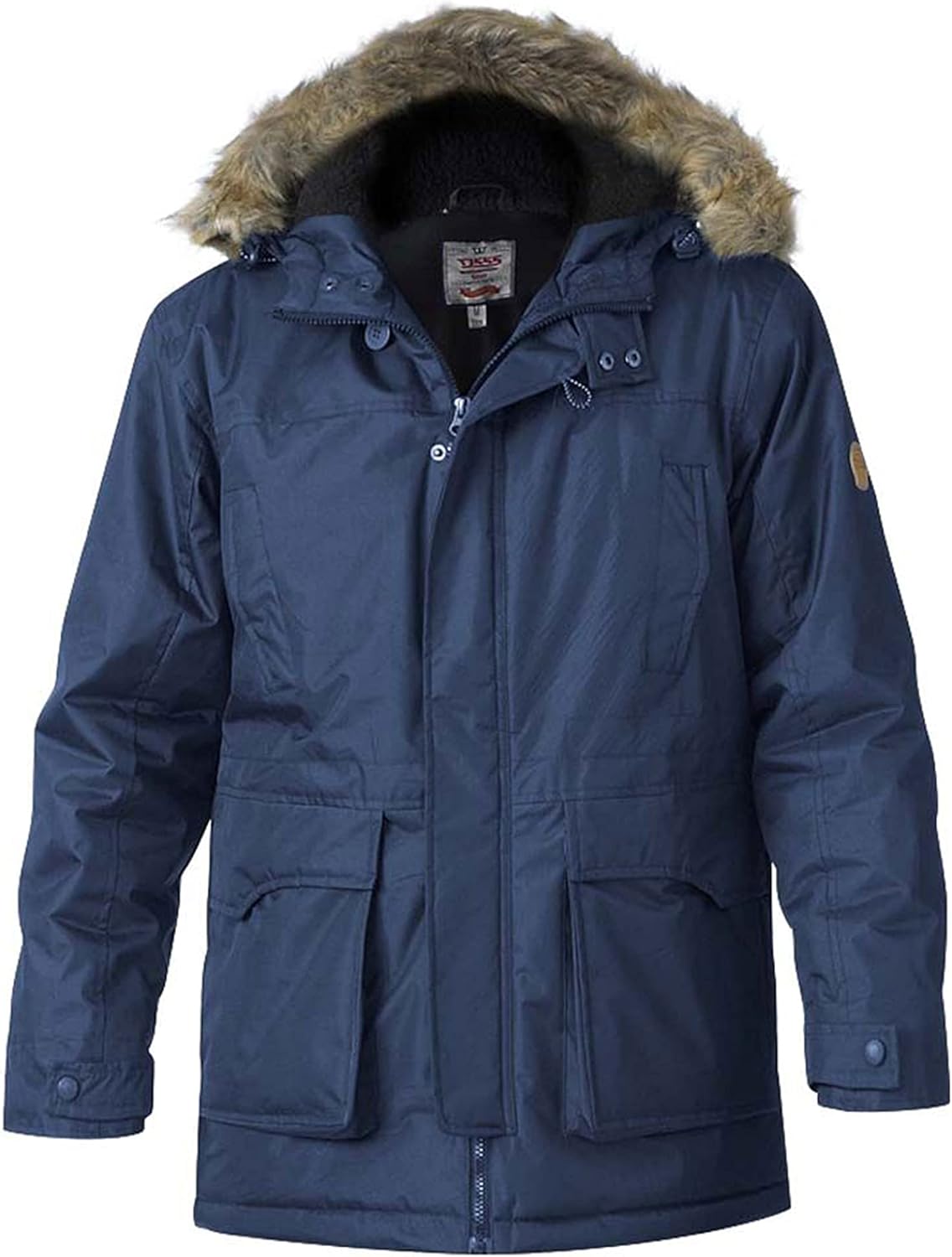 D555 Duke Men's Kingsize Lovett Parka Style Jacket, Navy, 5XL, Navy, 5X-Large