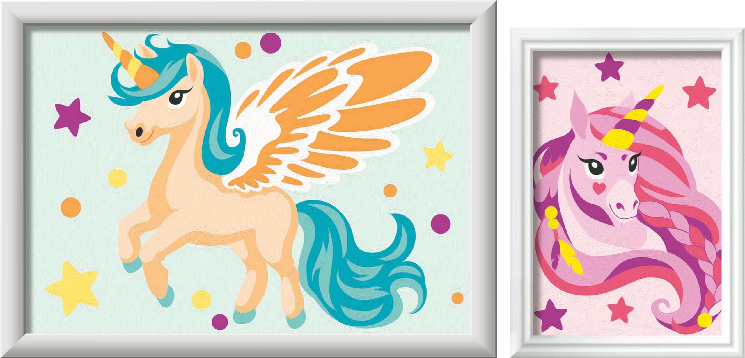Ravensburger CreArt Atelier : Unicorn - Peinture avec Chiffres pour Enfants de 7 Ans et Plus, kit de Peinture avec chevalet réglable, Tout Compris, 2 Planches, 2 Cadres, Pinceau