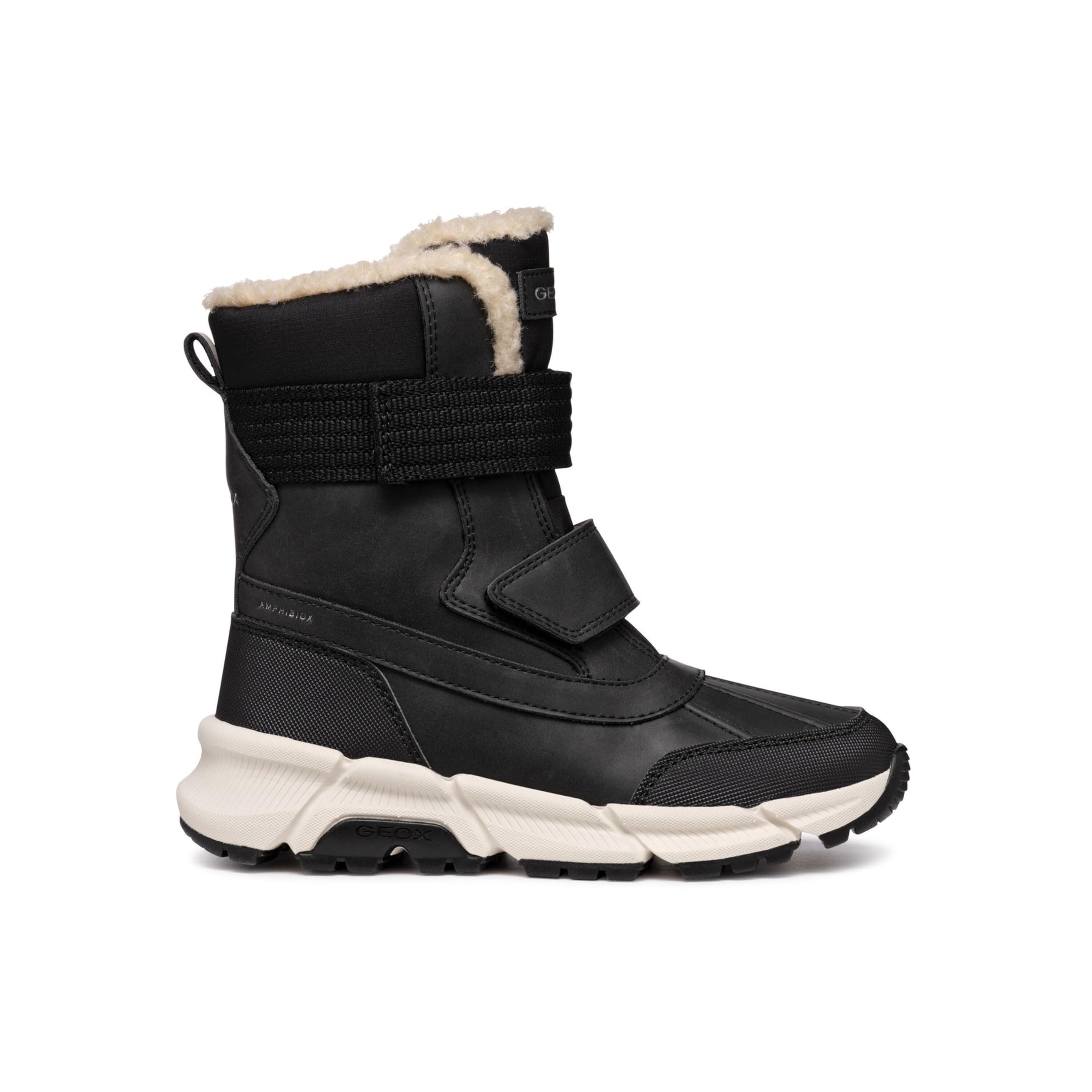 Geox J FLEXYPER Plus BOY Snow Boot, Black, 4.5 UK