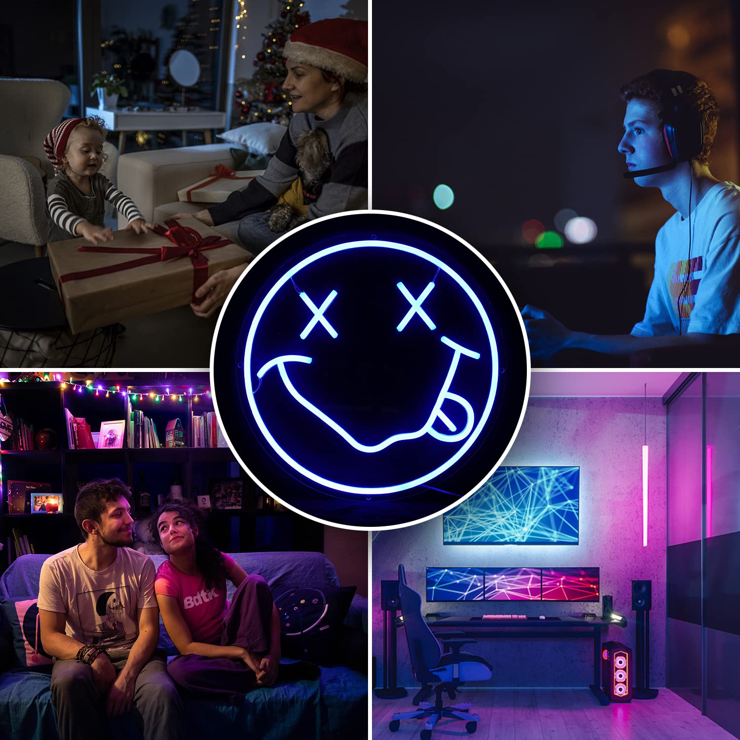 特大 LEDライト ネオンサイン 看板 スマイリーフェイス スマイル Amazon.co.jp: スマイルフェイスネオンサインカスタムLEDのしか