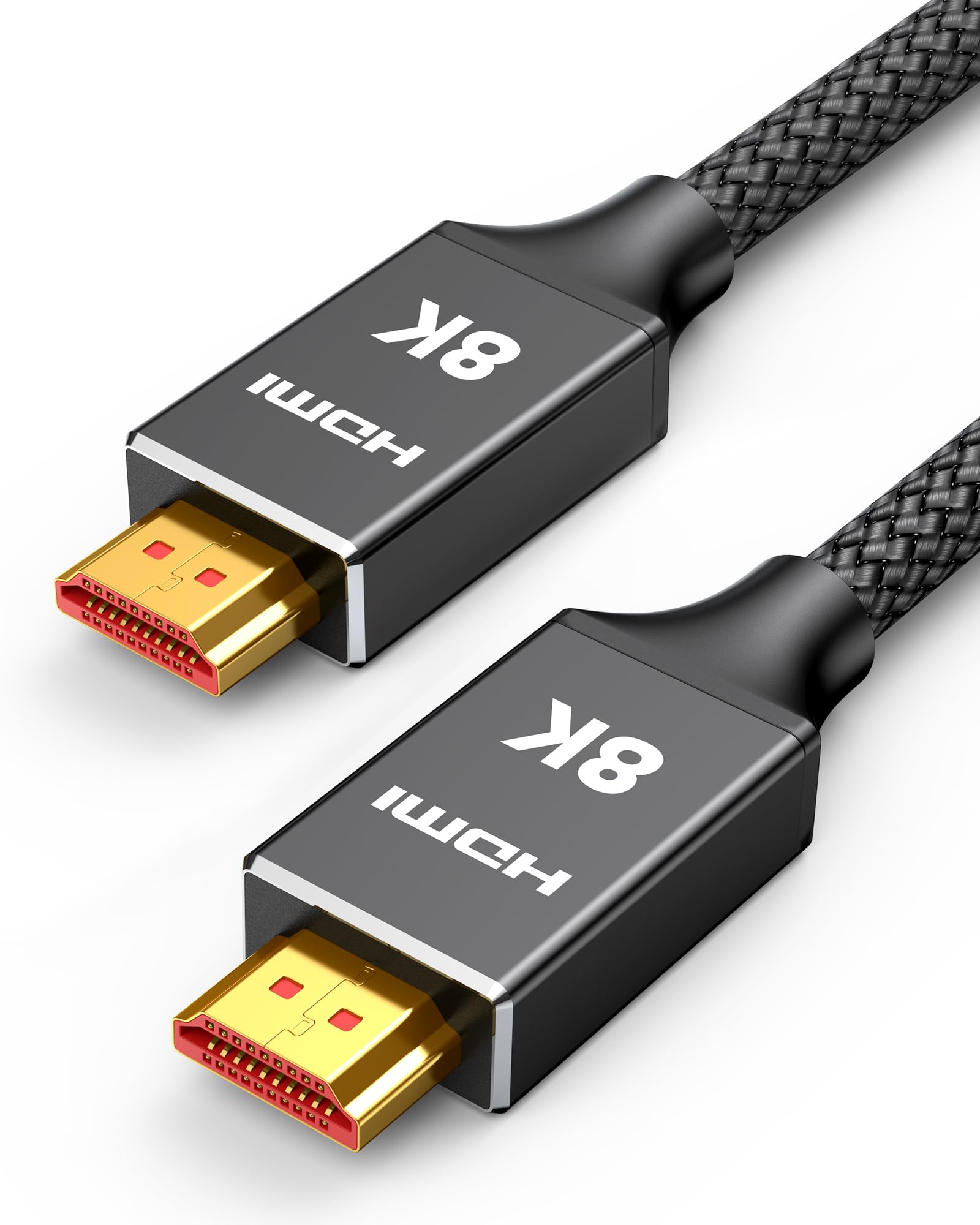 25ft 8K 4K@120Hz HDMI Cable 2.1, 48Gbps High Speed Cord for PS5/4, TV, Gaming Console, Monitor, 8K@60Hz, 2K@240Hz, 144Hz, Support HDR, eARC, DTS:X, HDCP 2.2 &amp; 2.3, Braided, Black