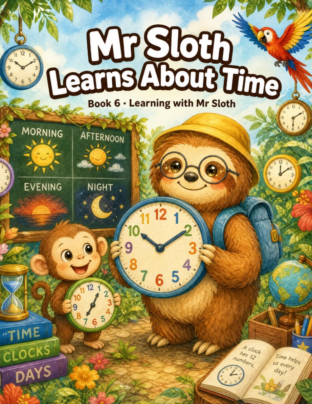 Mr Sloth Learns About Time: early learning children books (The World of Mr Sloth™ - Early Learning Children Books)