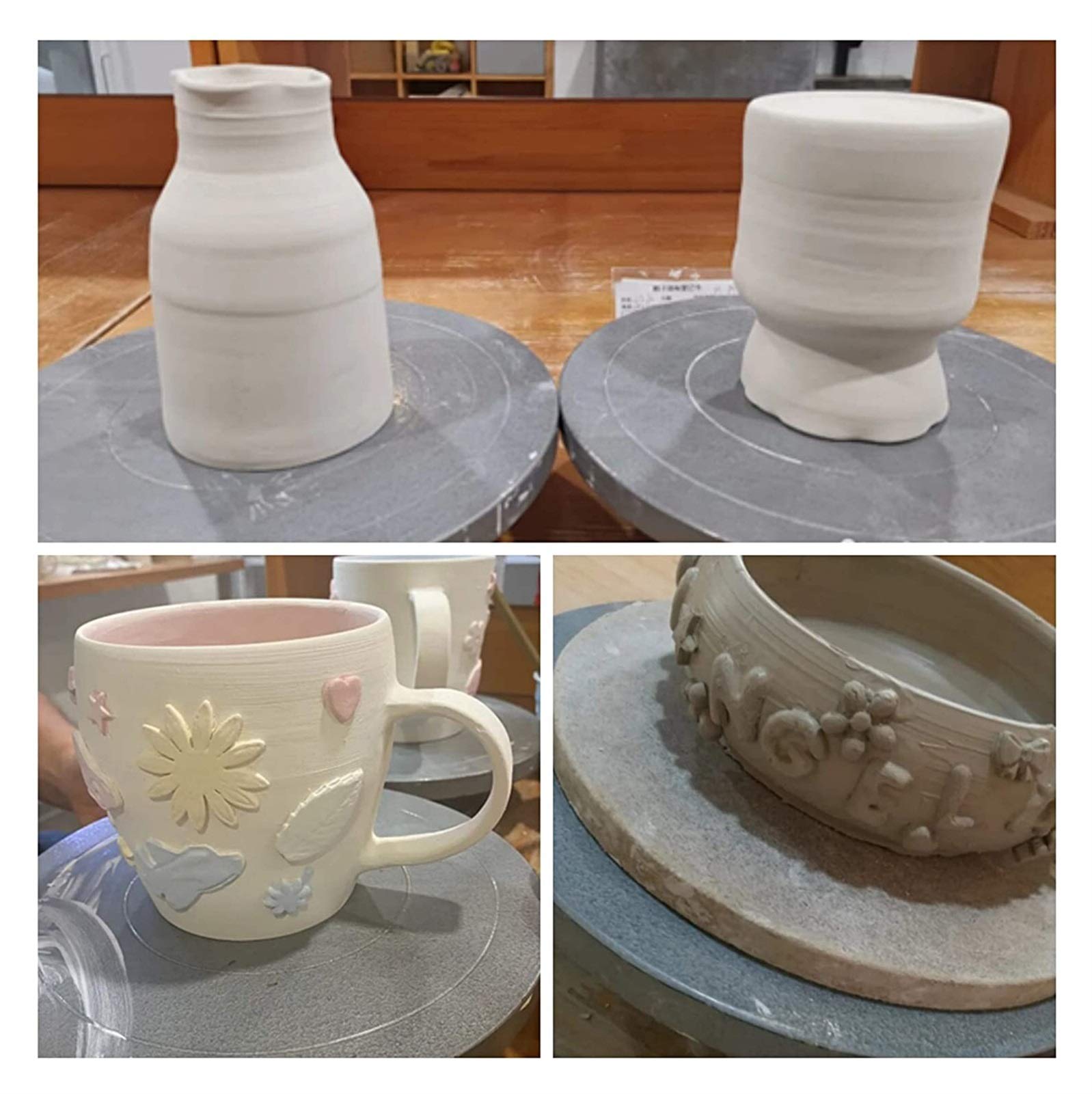 Tornio per Ceramica,Ceramica Ruota Torta Girevole in Lega di Alluminio da 12 Pollici in Torta per la Decorazione della Ruota scolpibile con Rotazione Antiscivolo Abbastanza Liscia