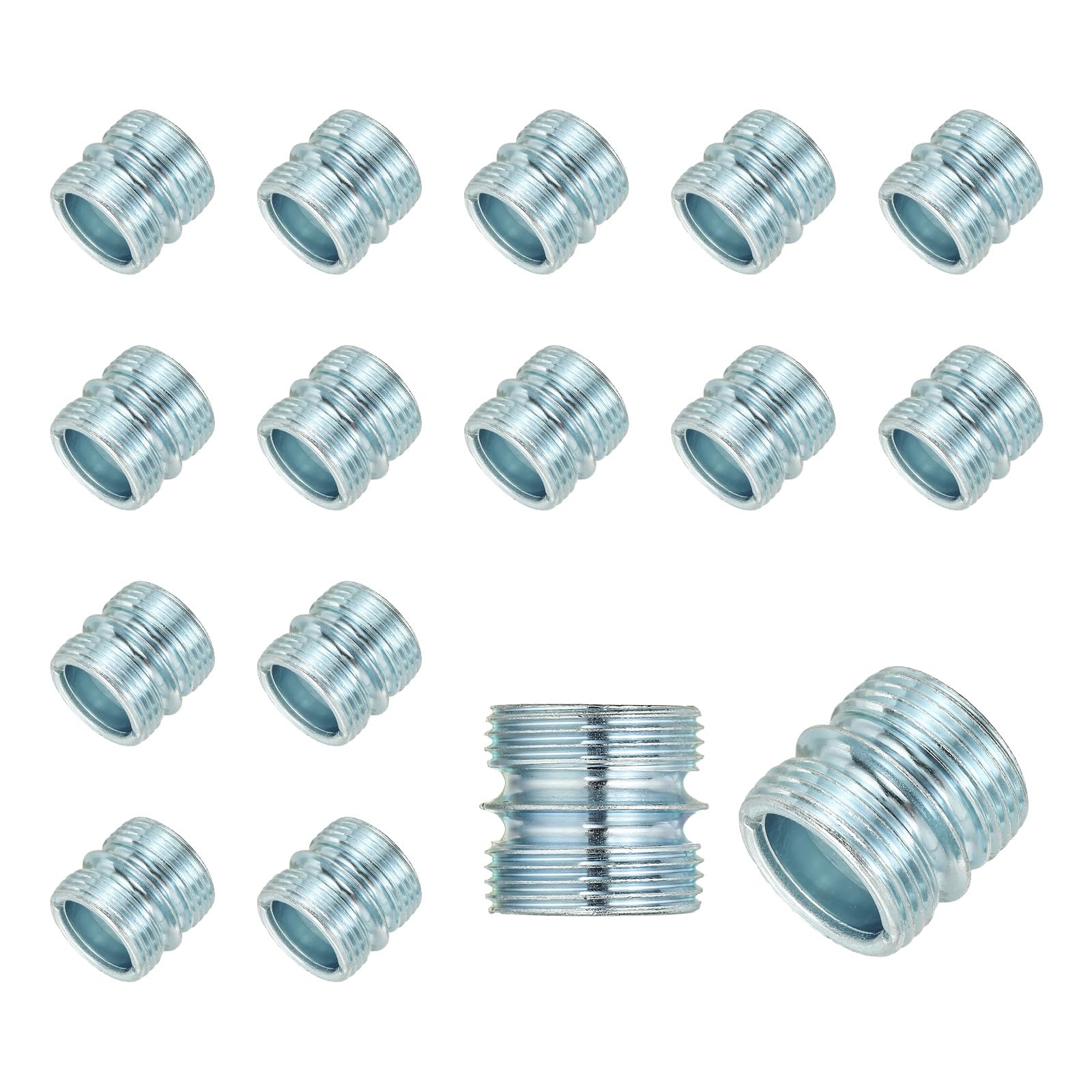 sourcing map 16 Pcs Fine Thread Connectors 1 Inch 25.4 mm Metal Rack Connector Wire Rack Shelve Unit Holder Connection Nuts Wire Shelving Poles Shelving Accessories