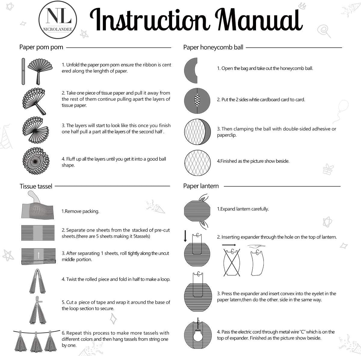 NICROLANDEE Wedding Party Decorations - 12 PCS Green Ivory Tissue Paper Pom Poms for Neutral Baby Shower, Vintage Party, Birthday, Bridal Showers, Rustic Wedding Decorations : Home & Kitchen