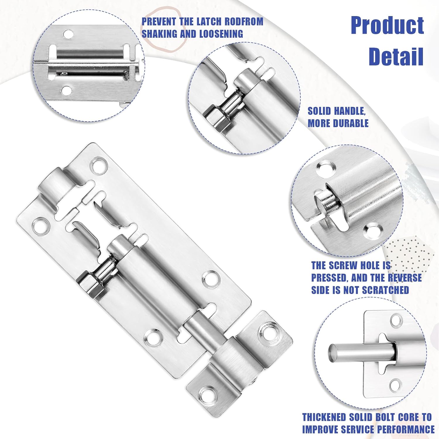 24 Pack Barrel Bolt Latch 3 Inch Stainless Steel Thickened Slide Bolt Latch with 120 Mounting Screws for Door & Gate, Easy to Install Slide Locks for Inside Door Hardware (Silver)