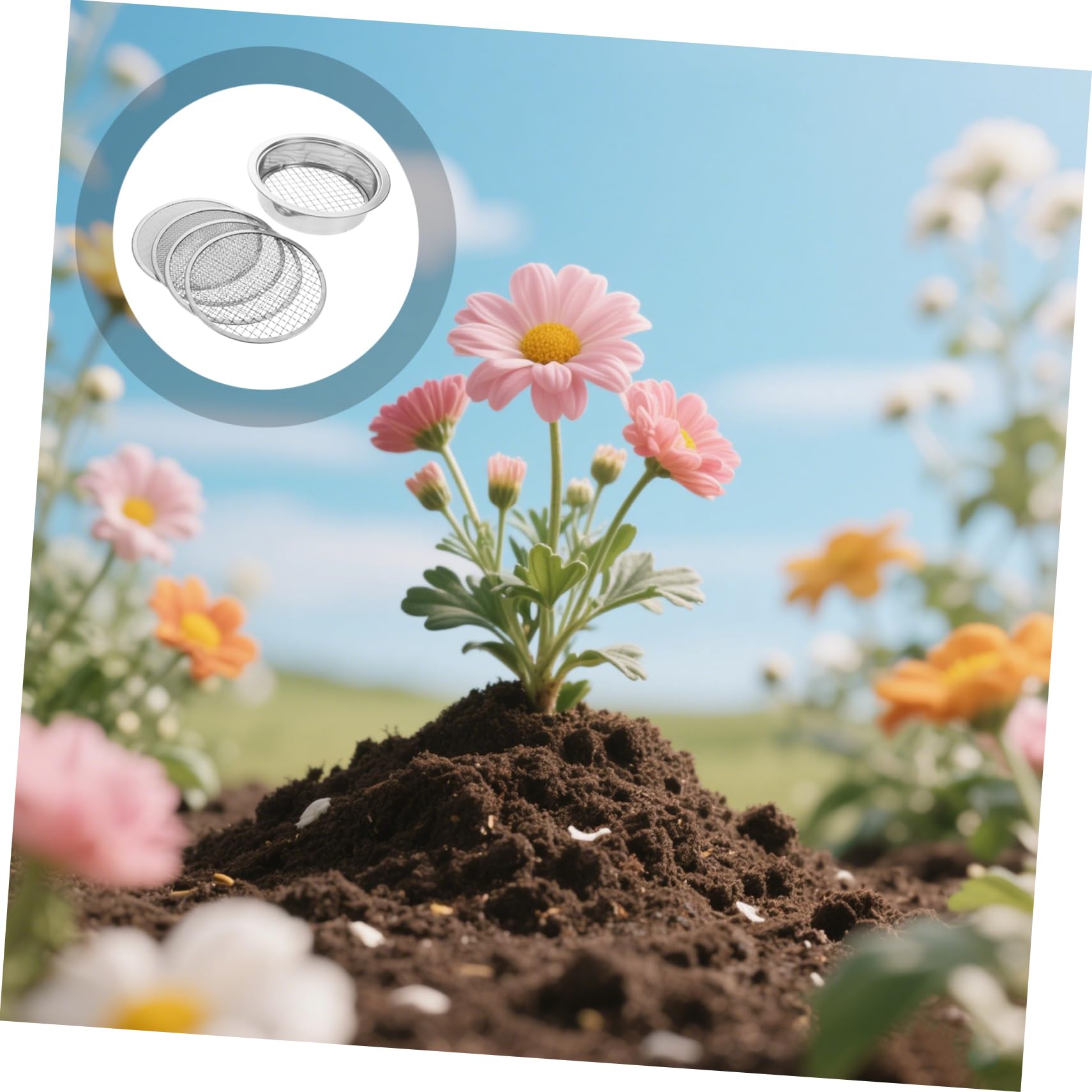 Tamis de Jardin en Acier Inoxydable pour Sable et Bonsaï, Set