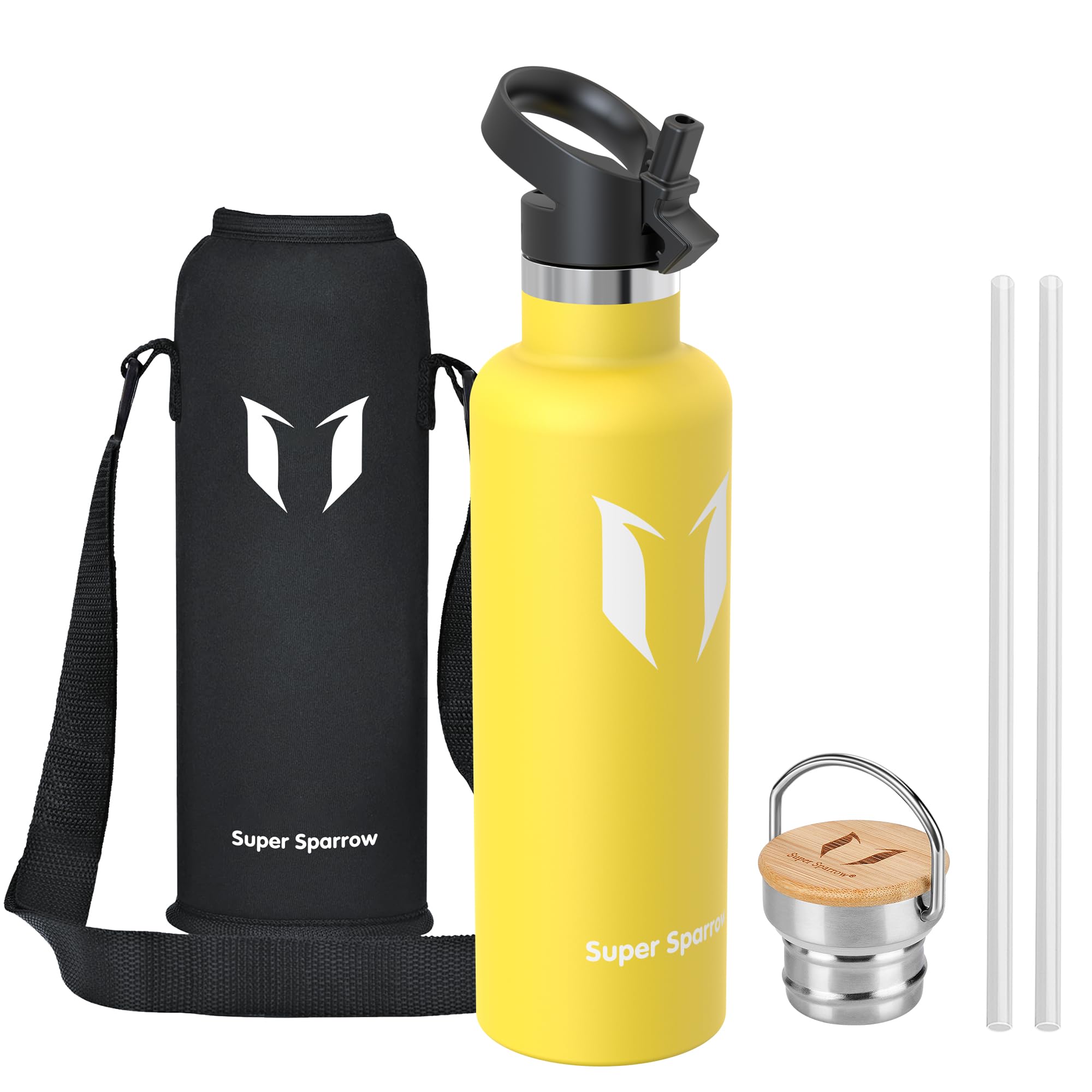 Super Sparrow Botella Agua Acero Inoxidable - Botella Agua Niños - 500ml/750ml/1L - Botella Termica Boca Estándar - Sin BPA, para Niños & Adultos, Deporte, Oficina, Yoga, Ciclismo — view 33
