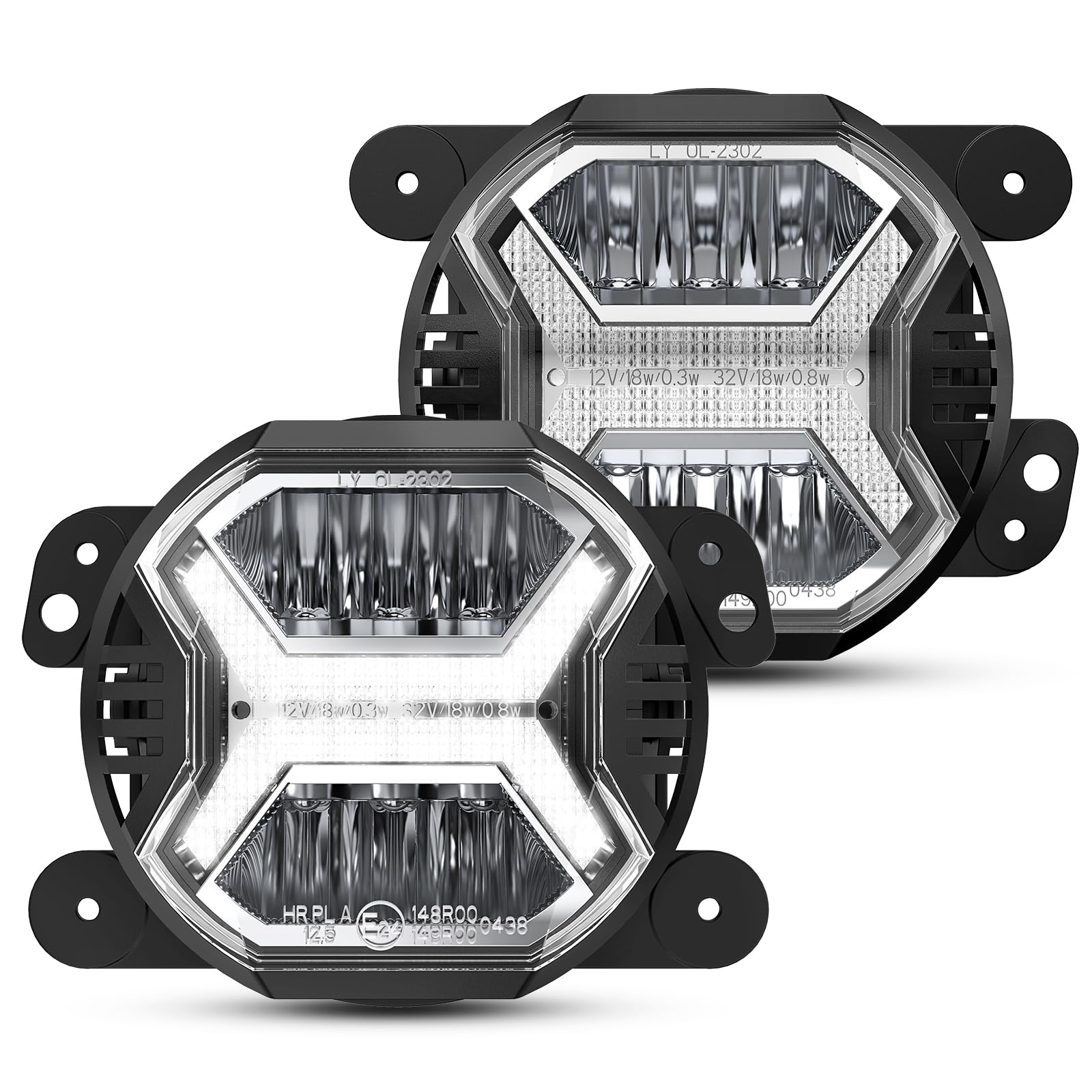 Buy SPLSPL 2023 Upgraded 4 Inch LED Fog Lights Jeep JK Wrangler Fog Lights Compatible with 2007