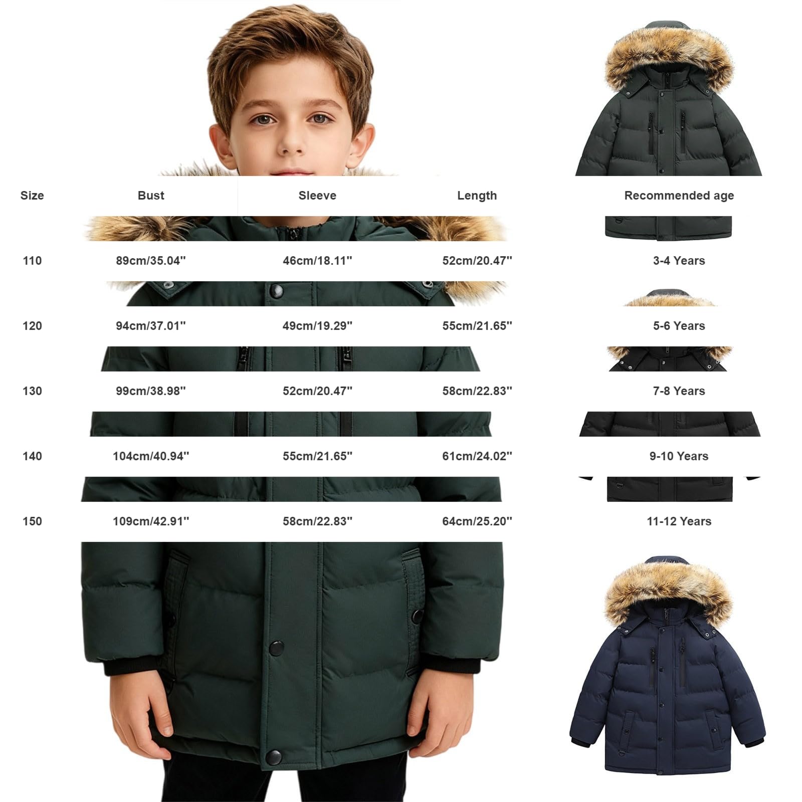 Piumino per bambini con cappuccio in pelliccia e tasche, tinta unita, giacca invernale, impermeabile, comodo, morbido, giacca a vento, giacca con cappuccio, leggera, alla moda, per attività all'aria