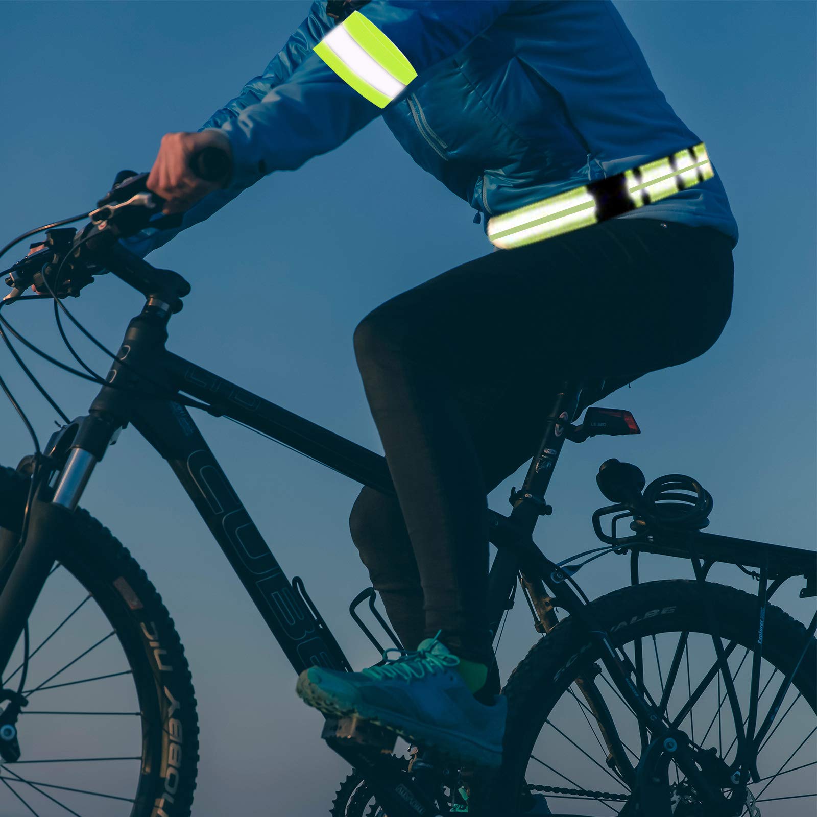 Simsky Lot De 6 Brassards Réfléchissants Sécurité - Bandes Élastiques Visibilité Nuit - Pour Jogging, Vélo, Randonnée